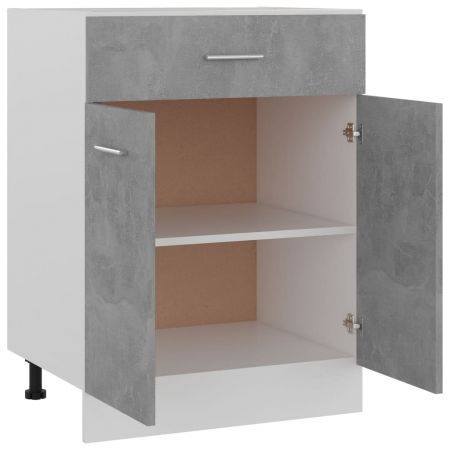 Drawer Bottom Cabinet Concrete Grey 60x46x81.5 cm Chipboard