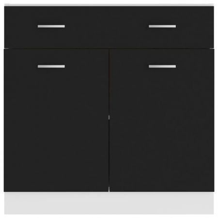 Drawer Bottom Cabinet Black 80x46x81.5 cm Chipboard