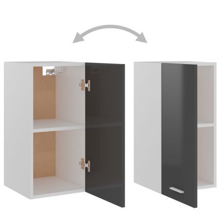 Hanging Cabinet High Gloss Grey 29.5x31x60 cm Chipboard