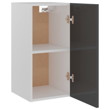 Hanging Cabinet High Gloss Grey 29.5x31x60 cm Chipboard