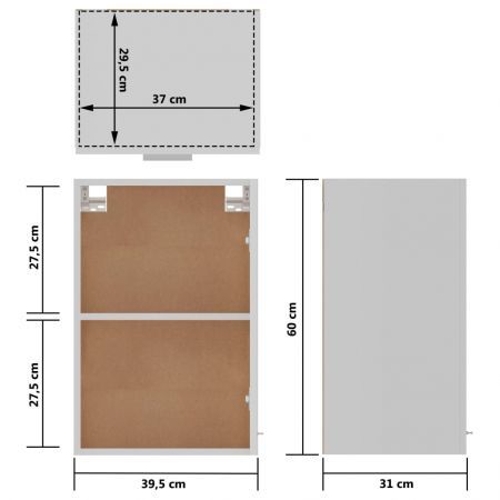 Hanging Cabinet White 39.5x31x60 cm Chipboard