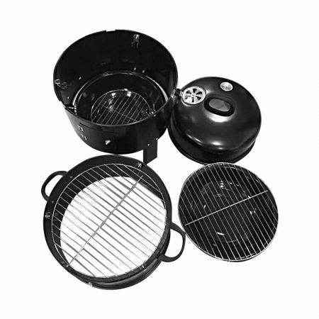 3 In 1 Barbecue Smoker Outdoor Charcoal BBQ Grill Camping Picnic Fishing