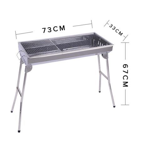 Skewers Grill Portable Stainless Steel Charcoal BBQ Outdoor 6-8 Persons