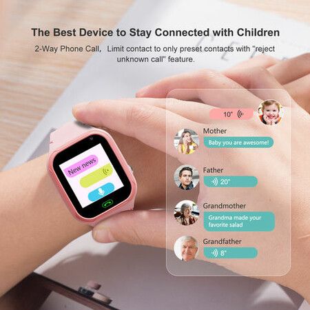 2021 Newest 4G Children Smart Watch magnetic charger IPX5 water resistance kid Smart Watch PINK