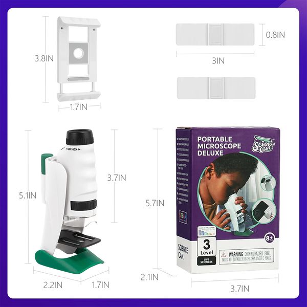 Microscope Set Science Toys STEM Educational Microscope Kit for Kids 8-12