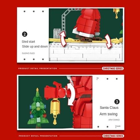 Santa Claus Architecture Building Blocks Gear Drive Ideas Street View Bricks Toys For Children Christmas Gift