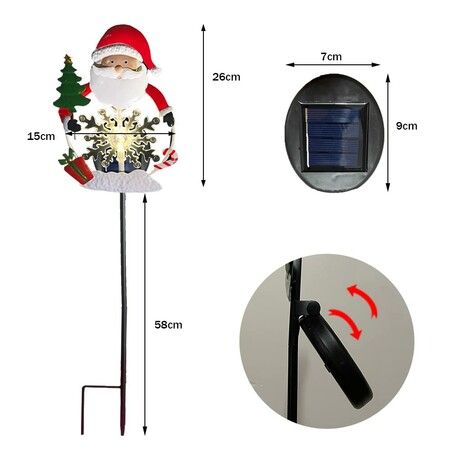 Solar Christmas Decorations Outdoor, Waterproof Christmas Pathway Lights -Snow Man