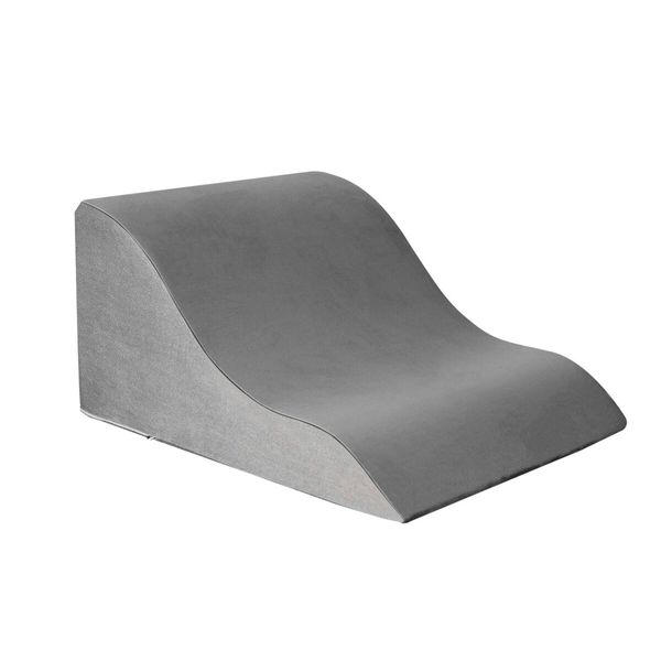 Bed Wedge Pillow Memory Foam Cushion Back and Head Support Velvet Cover Gray