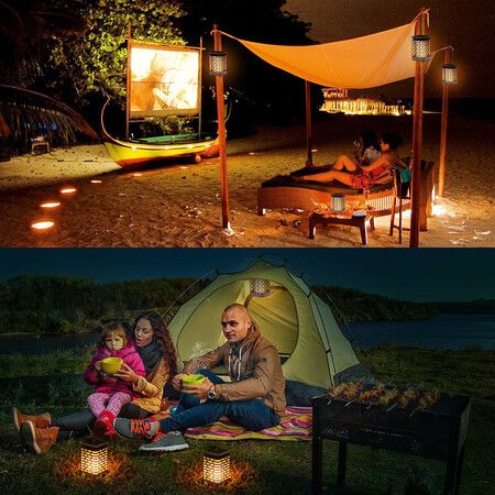 2pcs LED Solar Flame Lights Flickering Outdoor Hanging Lantern Led Solar Garden Light Flame Torch Lamp Decor Lighting