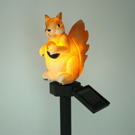 LED Squirrel Shape Waterproof Solar Powered Light Lamp Lawn Garden Pathway Decor Home Garden Decoration