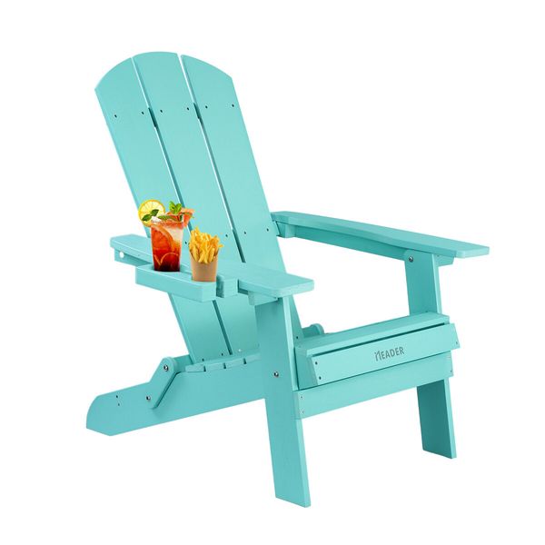 Neader Reclining Chair Adirondack Occasional Foldable Outdoor Lounging Furniture Green