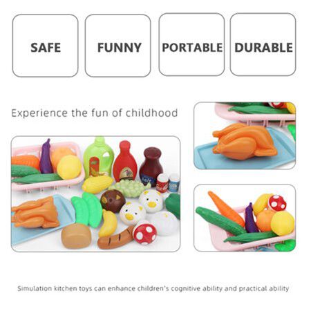 42 PCS Kitchen Set Pretend Play with Children Chef Role Playset Cooking Set Educational Gift For Kids