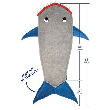 Children's Shark Tail Sleeping Bag Flannel Autumn and Winter Thick and Warm, Suitable for 3-10 Years Old