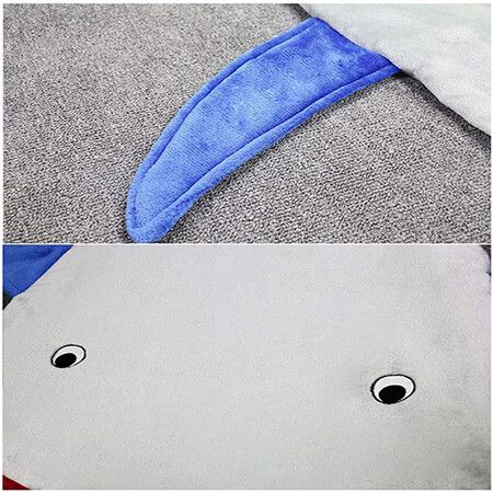 Children's Shark Tail Sleeping Bag Flannel Autumn and Winter Thick and Warm, Suitable for 3-10 Years Old