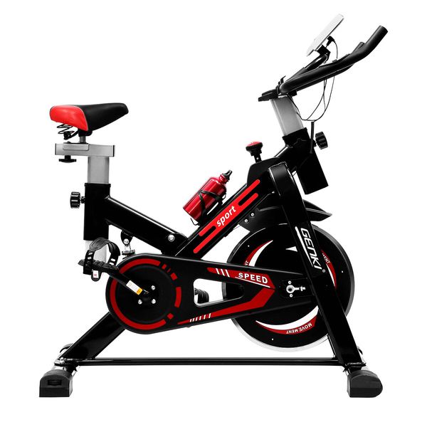 Genki Indoor Cycling Exercise Bike Stationary Spin Bicycle Shock Absorbing Training Red