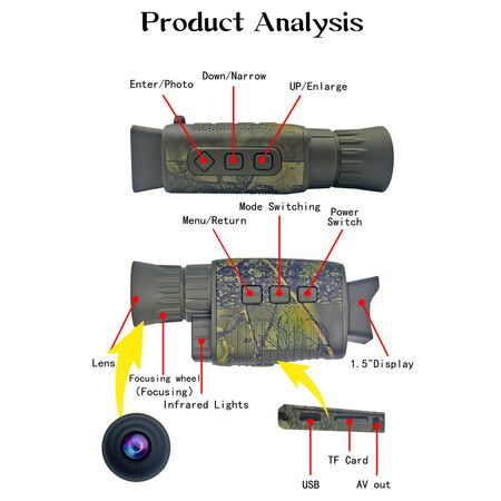 Night Vision Device Monocular Infrared Night Vision Camera Digital Telescope Outdoor Hunting Camera Day & Night Dual-use