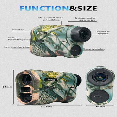 Camouflage Laser Rangefinder for Hunting Telescope Rechargeable 600M Laser Distance meter Golf range finder