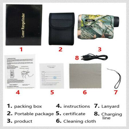 Camouflage Laser Rangefinder for Hunting Telescope Rechargeable 600M Laser Distance meter Golf range finder