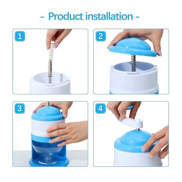 Manual Ice CrusherPortable Hand Crank Manual Ice Crusher Shaved Ice Maker