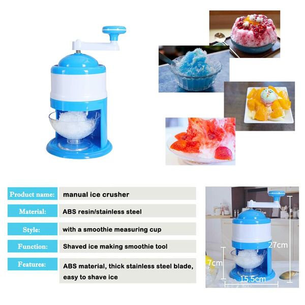 Manual Ice CrusherPortable Hand Crank Manual Ice Crusher Shaved Ice Maker