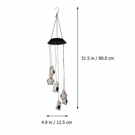 Color Wind Chime Color Changing Solar Penguin Wind Chime Waterproof Lights for Garden Home Outdoor