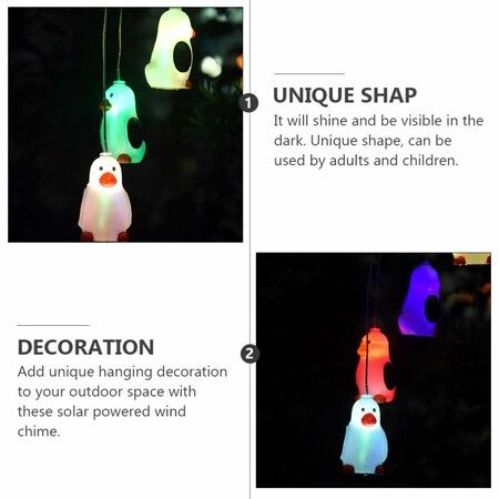 Color Wind Chime Color Changing Solar Penguin Wind Chime Waterproof Lights for Garden Home Outdoor