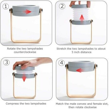 Foldable Lantern Lamp, LED Warm Light Bedside Lamp,Touch Switch Dimmable Control, For Reading/Walking/Sleeping/Gifts