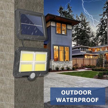 COB 128 LED Solar Powered Motion Sensor Wall Light Outdoor Garden Security Night Wall Split Solar Lamp 1/3 Modes