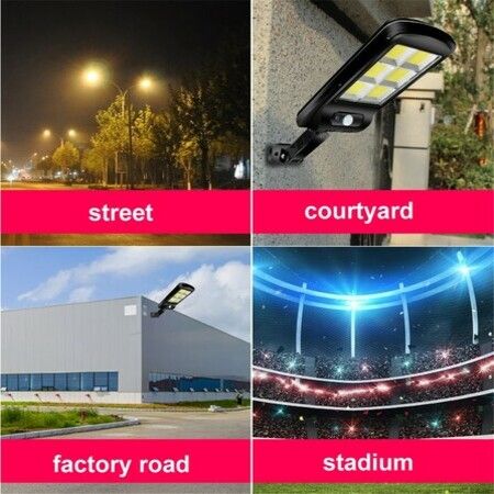 Solar Lamp Floodlight Reflector 120LED PIR Motion Sensor Outdoor Street Waterproof Wall Garden