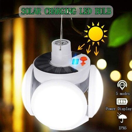 42 LED Solar Light Bulb Waterproof 90 Fold Solar Emergency Rechargeable Portable Bulb For Hiking Outdoor Activities