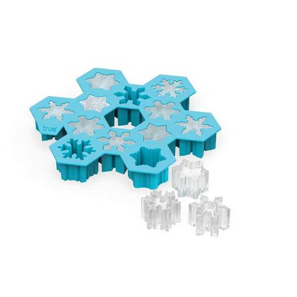 Snowflake SIlicone Ice Cube Tray, Novelty Ice Mold, Large Ice Cube Mold, Makes 12 Ice Cubes, Snow Ice Tray, Blue