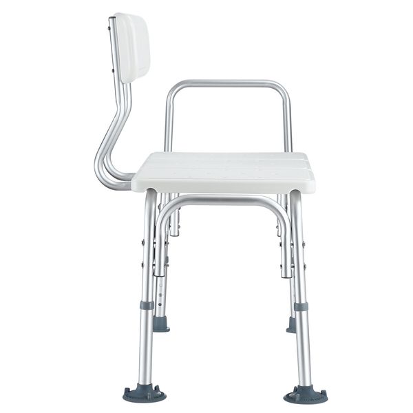 Adjustable Shower Chair Bath Seat Stool Medical Tub Transfer Bench with Armrest Backrest Elderly Disability Mobility Aid