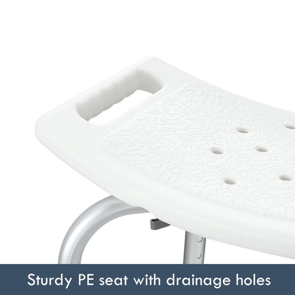 Adjustable Shower Chair Seat Bath Stool Bench with Assist Grab Bar Aid for Elderly Disabled