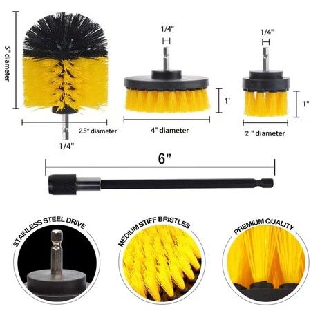 19 PCS Drill Brush Power Scrub Wash Cleaning Polishing Pad Kit ,Drill NOT include