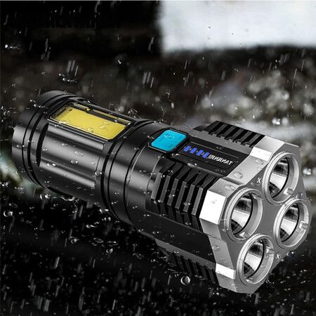 LED Flashlights USB Recharge Outdoor Portable Lamp Super Bright Multifunctional Camping Light