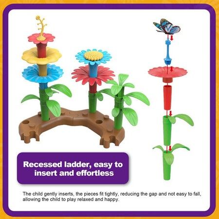 148pcs set DIY Educational Flower Arrangement Toys Creative Colorful Interconnecting Blocks Building Garden Game for Kids