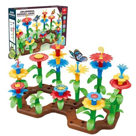 148pcs set DIY Educational Flower Arrangement Toys Creative Colorful Interconnecting Blocks Building Garden Game for Kids