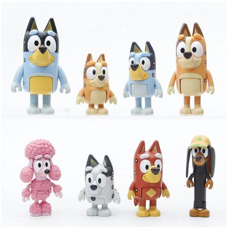 Bluey Family And Friends Action Figure Set, 8 Pieces