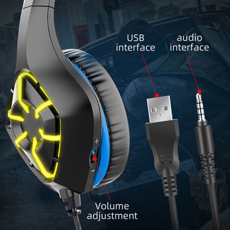 Gaming Headset USB Audio Jack Design Retractable Stereo For Apple Samsung Huawei Xiaomi PC Computer