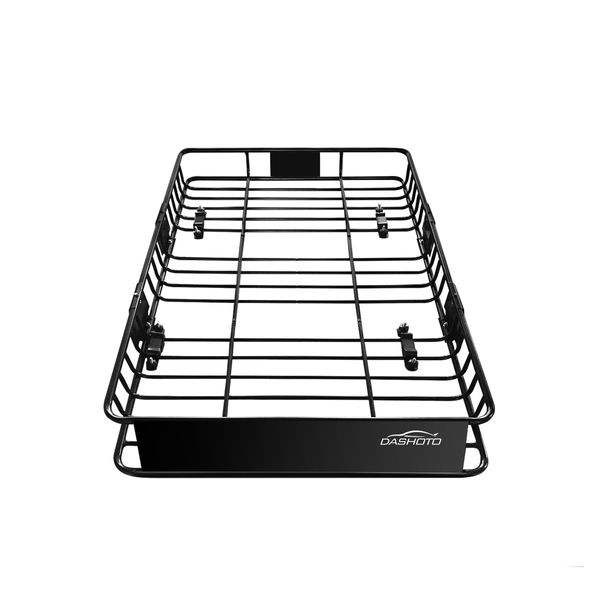 Universal Roof Rack Cargo Storage Basket Car Luggage Carrier Holder Powdered Steel 115kg Black