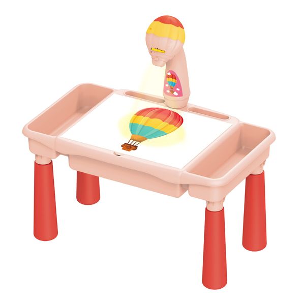 Kids LED Projector Drawing Table Painting Board Projection Desk Toy with Music and Storage