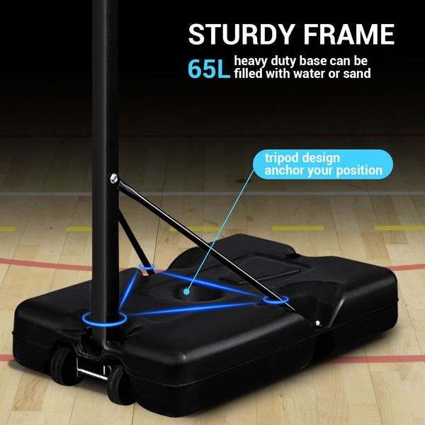 Basketball Hoop Stand System Ring Portable Height Adjustable Fitness Equipment