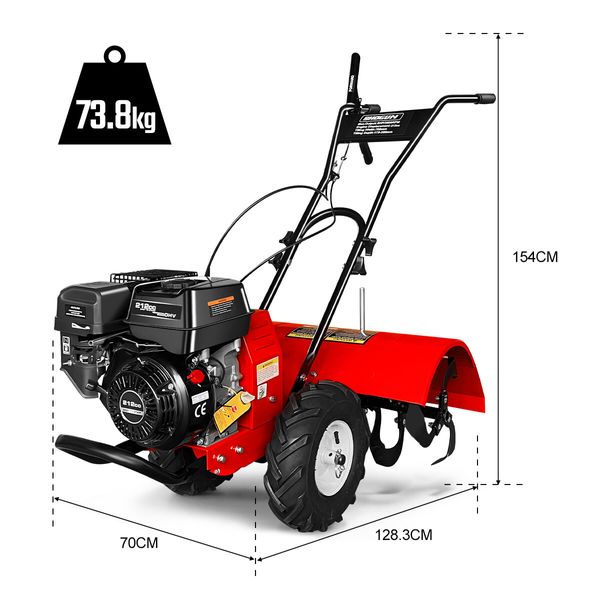 Cultivator Tiller Farm Rototiller Self Propelled Rotary Plough Garden Tool 8HP 212CC