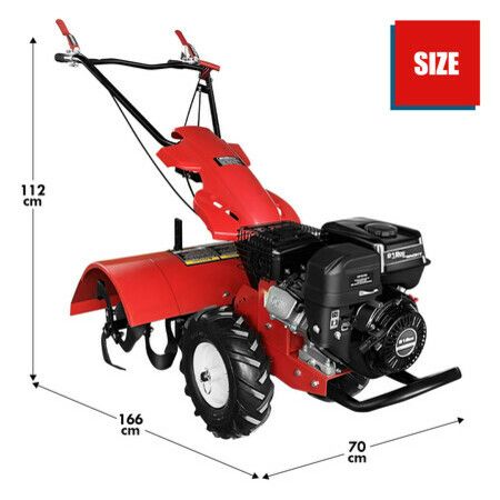 Tiller Cultivator Rotary Self Propelled Plough Rototiller Garden Tool 8HP 212CC