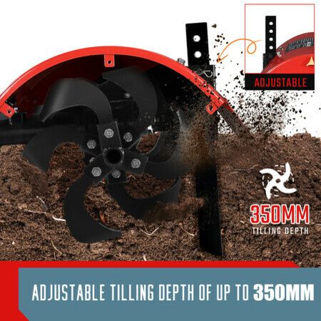 Tiller Cultivator Rotary Self Propelled Plough Rototiller Garden Tool 8HP 212CC