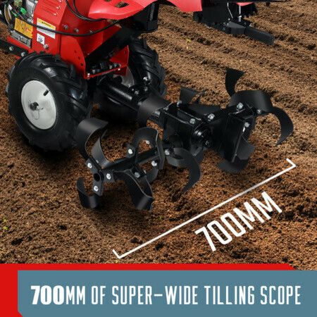 Tiller Cultivator Rotary Self Propelled Plough Rototiller Garden Tool 8HP 212CC