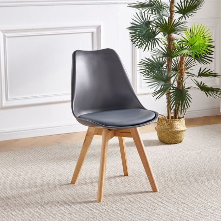 Padded Oliver Set of 4 Grey Replica Dining Chair