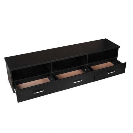 Tech Black 3 Drawer Entertainment Unit