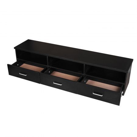 Tech Black 3 Drawer Entertainment Unit