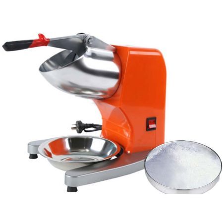 Ice Shaver Electric Stainless Steel Ice Crusher Slicer Machine Commercial Orange